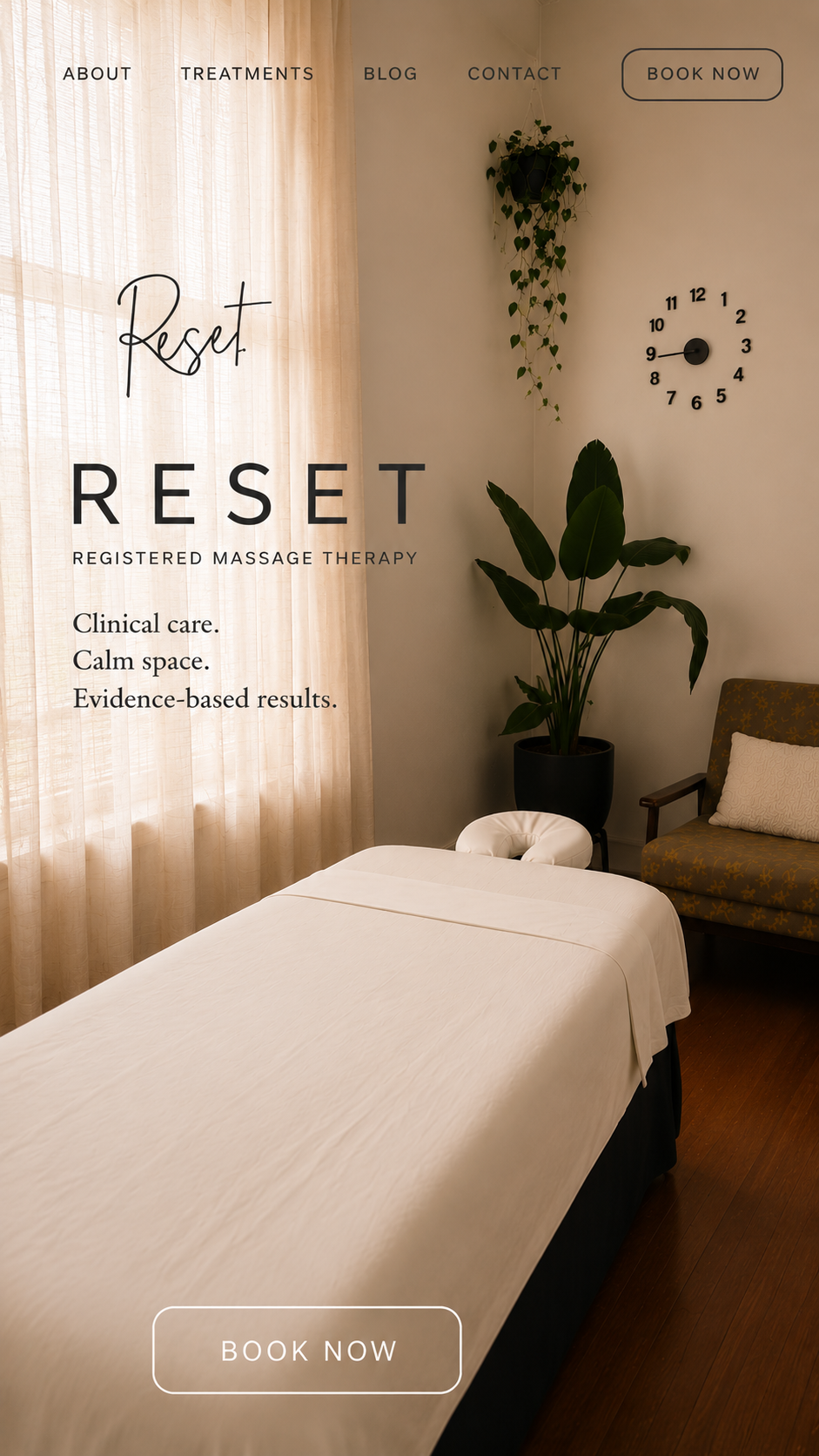 RESET mobile homepage